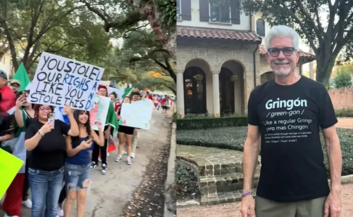 Gringo se gana el cariño de los migrantes mexicanos al dar apoyo a las manifestaciones contra Trump
