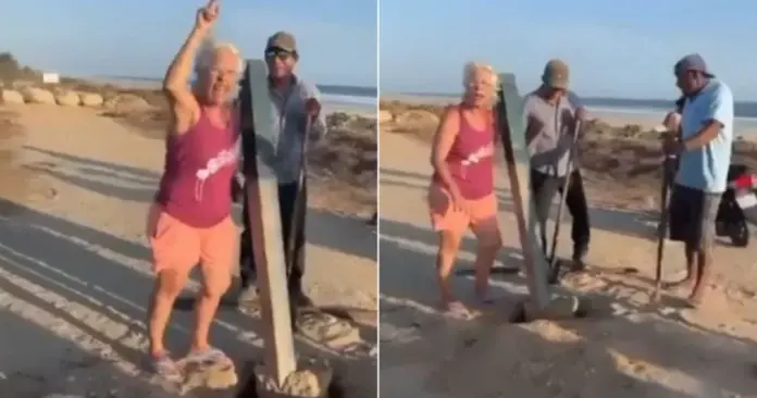 Extranjera pone postes de concreto para apropiarse de playa en Oaxaca