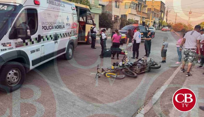 Motociclista de 12 años atropella a ciclista de 11 años en Morelia