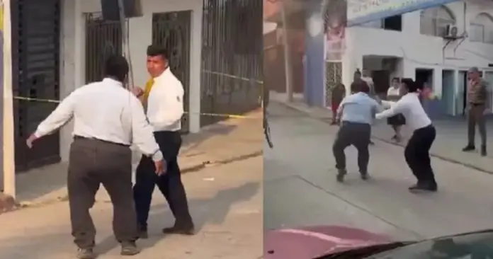 #Video: Empleados de funerarias se pelean por el cuerpo fallecido de un hombre