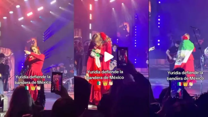 Yuridia defiende la bandera de México en concierto en Texas