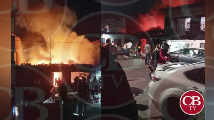 Incendio consume vivienda en el Colorín de Uruapan