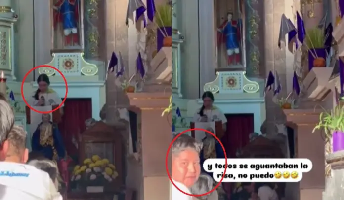 #Video: Joven causa risas en la iglesia tras su desafinado canto