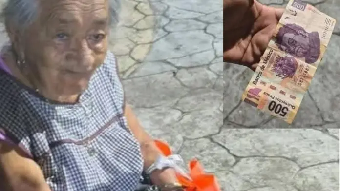 Engañan a abuelita que sobrevive vendiendo dulces con billete falso de 500 pesos