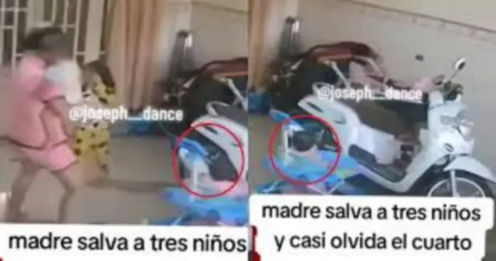 #Video: Terremoto sorprende a madre de familia junto a sus hijos