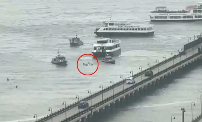 Helicóptero se estrella en el río Hudson en Nueva York; seis personas habrían fallecido