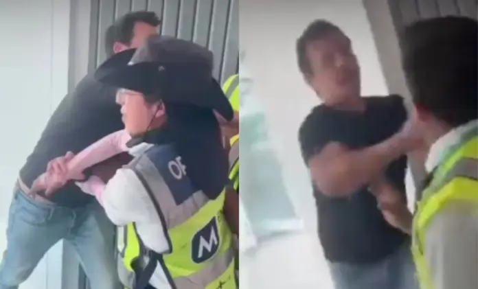 #Video: Detienen al que peleó con sobrecargo en vuelo y le rompió la nariz