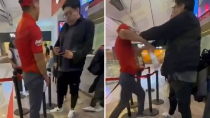 #Video: Hombre agrede a empleado de Cinemex; lo apodaron “Lord Migajero”