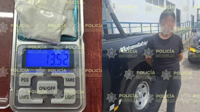 Policía Morelia realiza aseguramiento por tentativa de robo y presunta portación de sustancias ilícitas