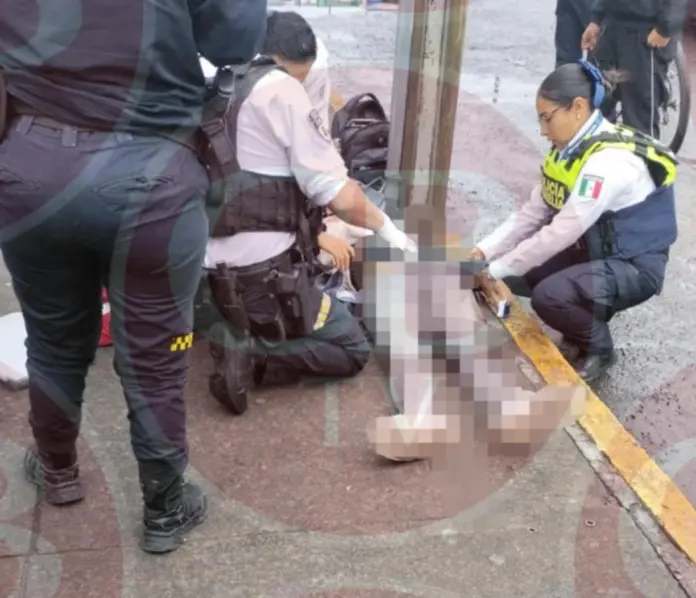 Herido al caer de su 