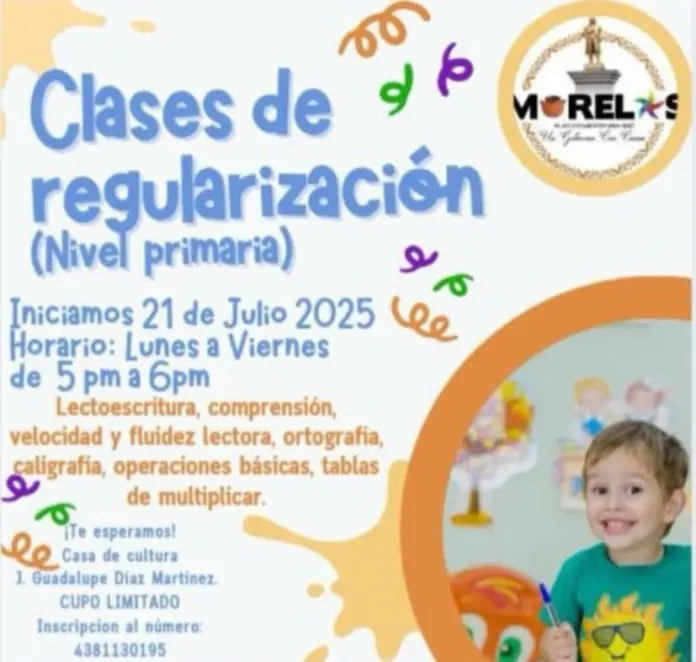Refuerza Ayuntamiento de Morelos la educación básica con clases de regularización para niñas y niños en nivel primaria