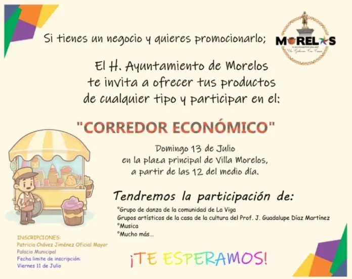 Impulsa Ayuntamiento de Morelos el desarrollo local con Corredor Económico