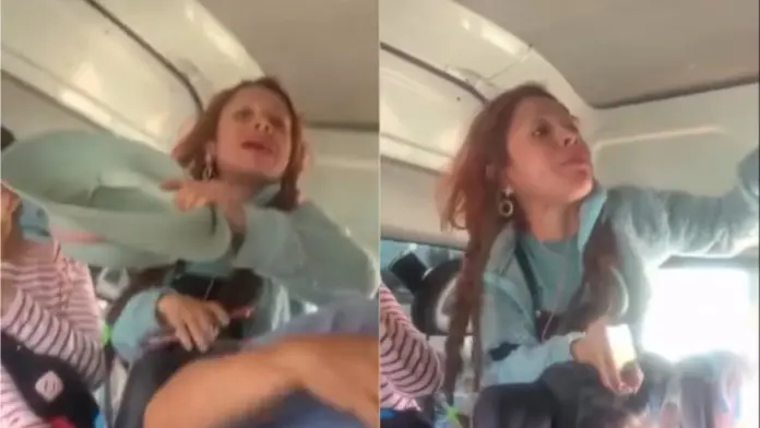 #Video: “Lady Combi” se viraliza tras insultar con comentarios racistas a pasajeros