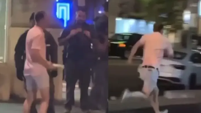 #Video: Sujeto le lanza sandwich a policía y es acusado de delito grave