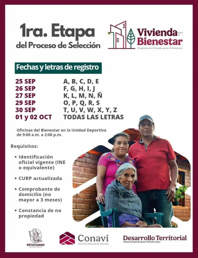 Arranca el registro al Programa de Vivienda para el Bienestar en Pátzcuaro