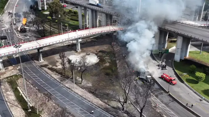 #Video: Fuerte explosión ocasionada por pipa de gas deja varios lesionados en Iztapalapa