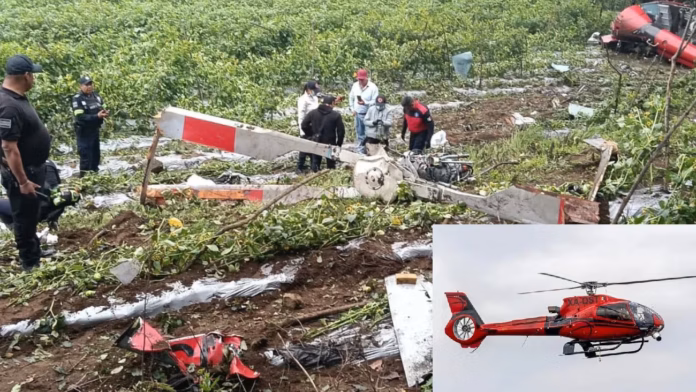 Helicóptero se desploma en Estado de México