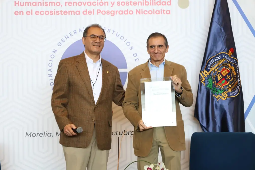 Yarabí Ávila recibe al doctor Omar Masera, Premio Nobel de la Paz, quien brinda ponencia magistral en la UMSNH