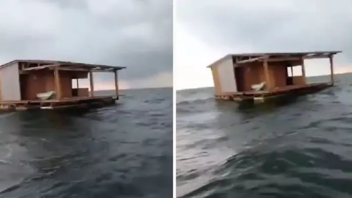 Aparece el restaurante “El Atracadero” en las costas de Alvarado, Veracruz | VIDEO