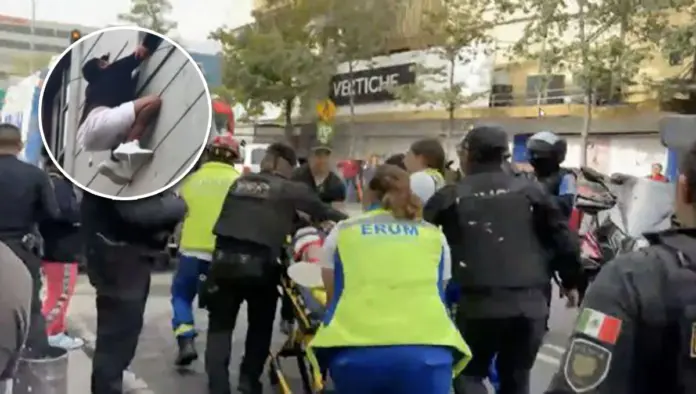 Policías salvan a hombre que intentó quitarse la vida al lanzarse del segundo piso de un hotel