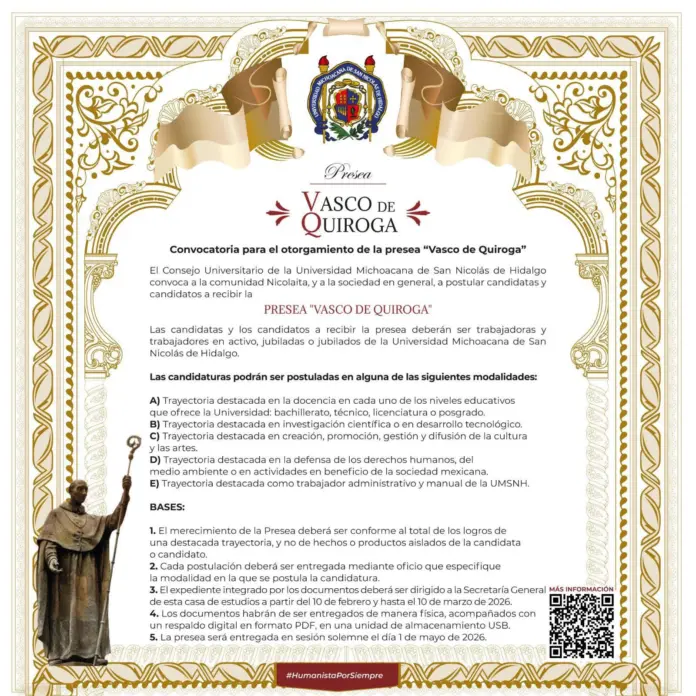 Lista la convocatoria de la Presea 