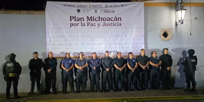 Obtiene FGE vinculación a proceso contra 11 elementos de la Policía de Ecuandureo por presuntos vínculos delictivos