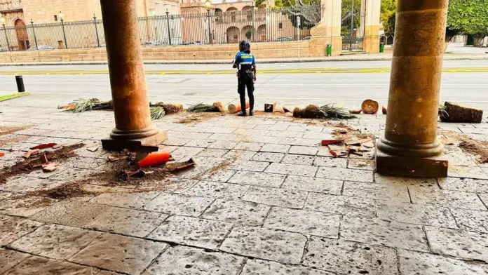 Detenido presunto responsable de destruir macetas en el Centro Histórico de Morelia