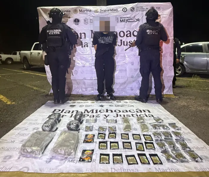 Guardia Civil asegura más de 3.5 kg de droga y detiene a un hombre en Morelia