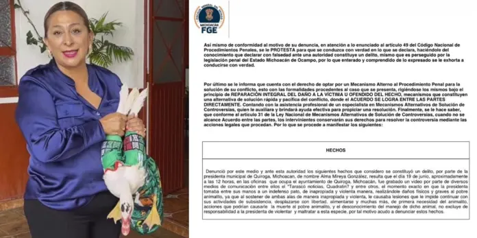 Denuncian penalmente a Alma Mireya por presunto maltrato animal